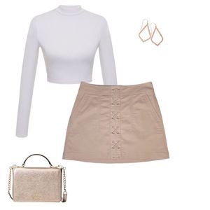 Express Blush Pink Lace-Up Front Mini Skirt